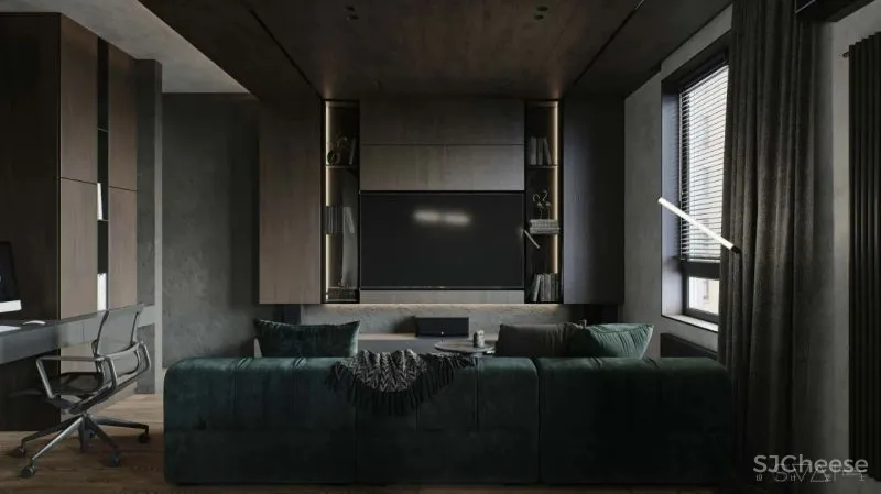 90㎡黑色沉稳，豪宅范儿十足