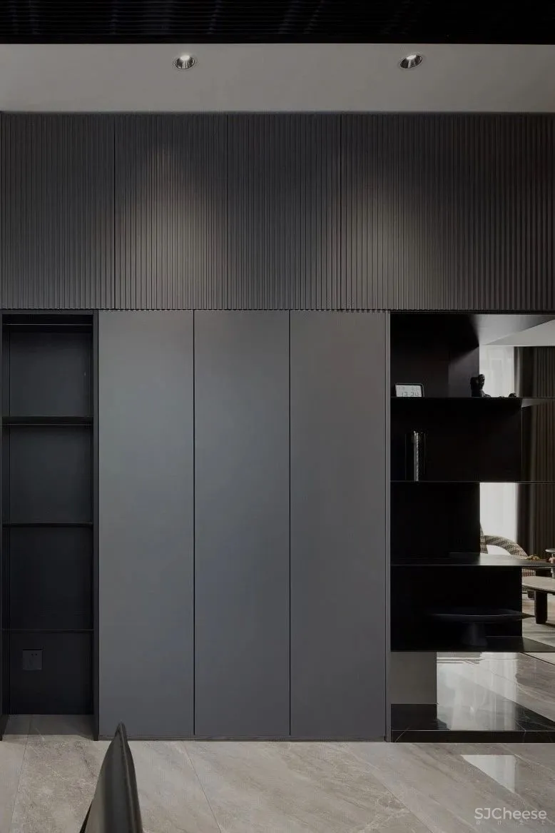 黑、白、灰、木，简练时尚的现代空间｜迪尚设计