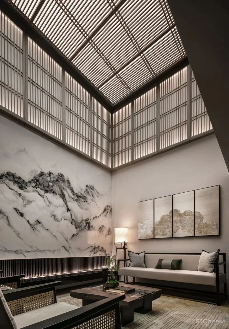 【壹新设计新作】376㎡现代中式别墅样板间——禅语•共鸣！