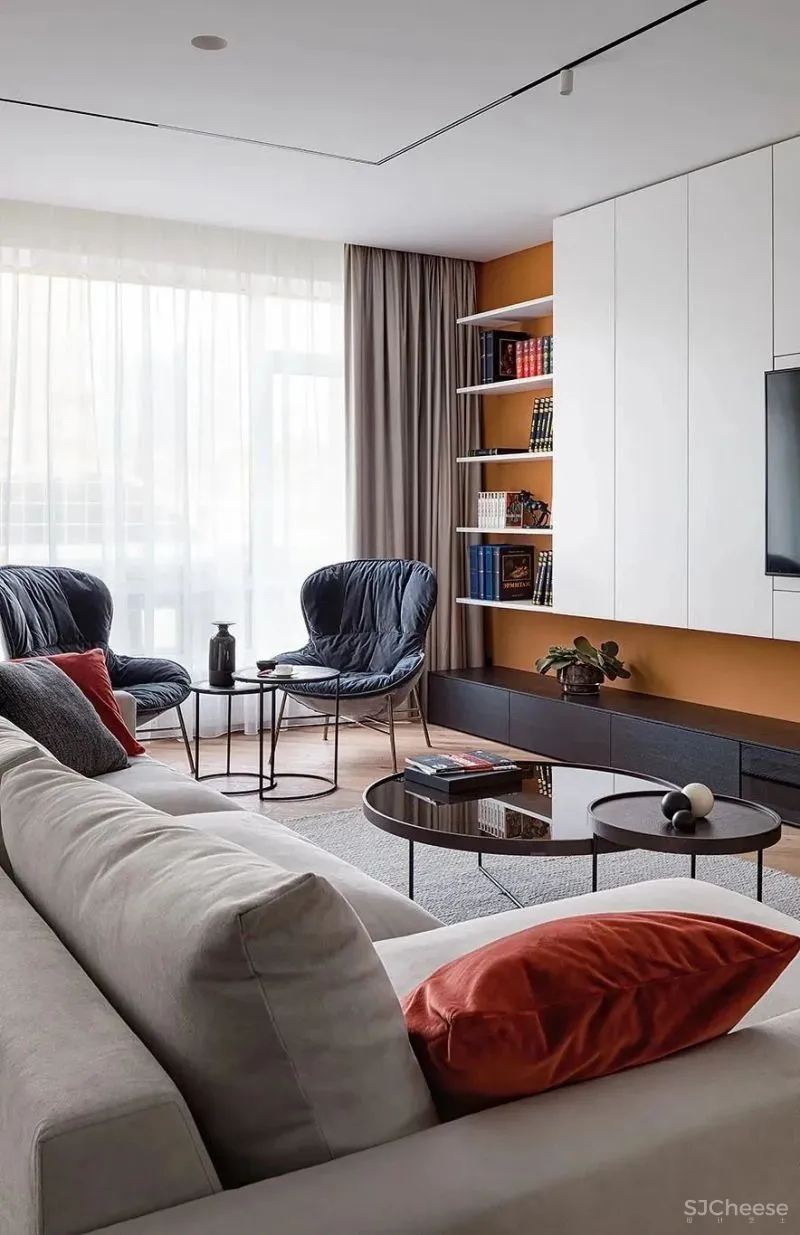 现代风二居室,墙面这样做储物好看又实用