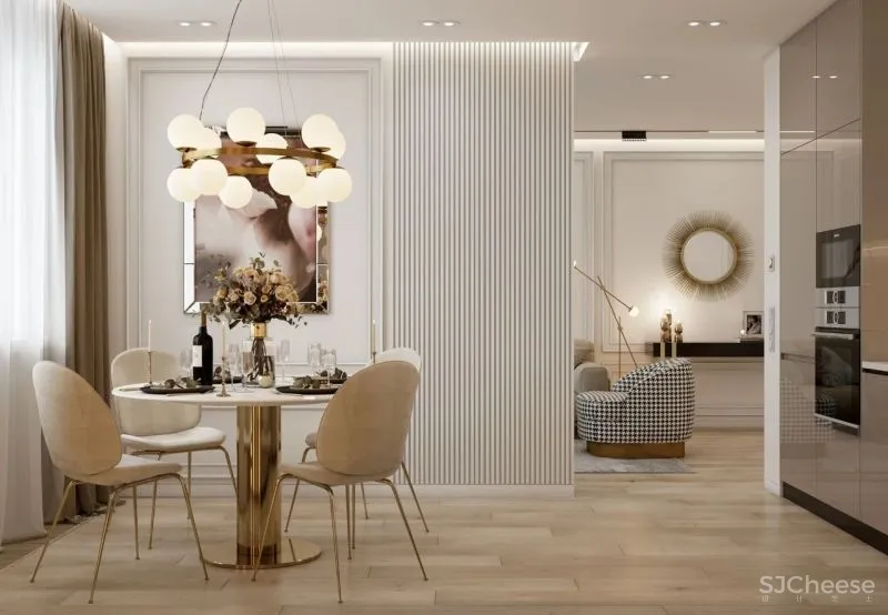 120m²私宅设计，黄铜与轻奢的邂逅