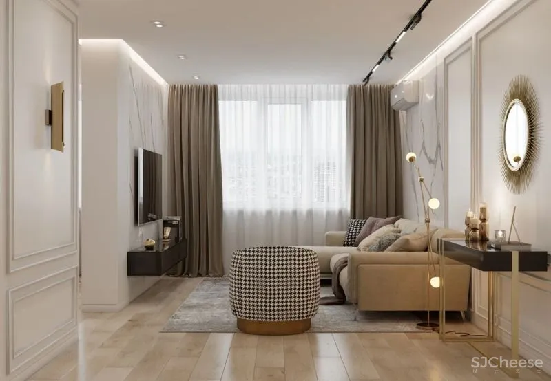 120m²私宅设计，黄铜与轻奢的邂逅