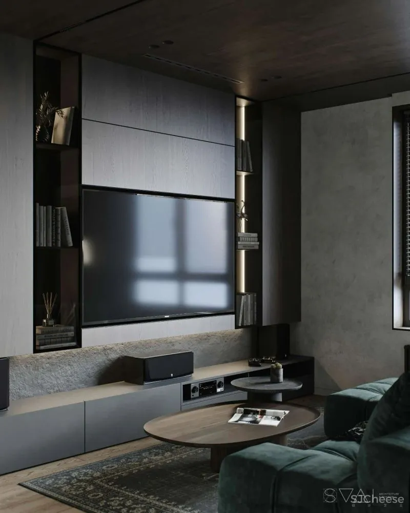 90㎡黑色沉稳，豪宅范儿十足