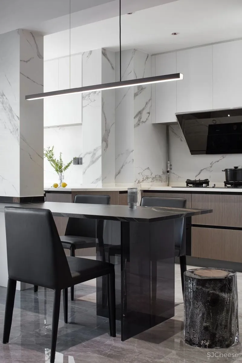 黑、白、灰、木，简练时尚的现代空间｜迪尚设计