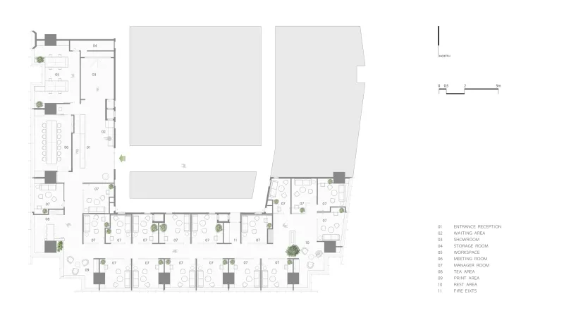 知白设计 × 餐盟严选:盒中绿意,21棵树的办公空间