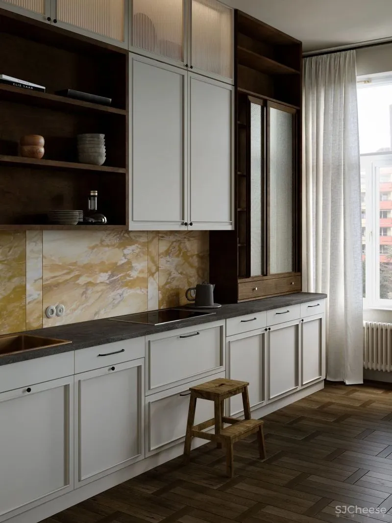 这是一间追求复古风的公寓,却恰到好处地加入了现代元素