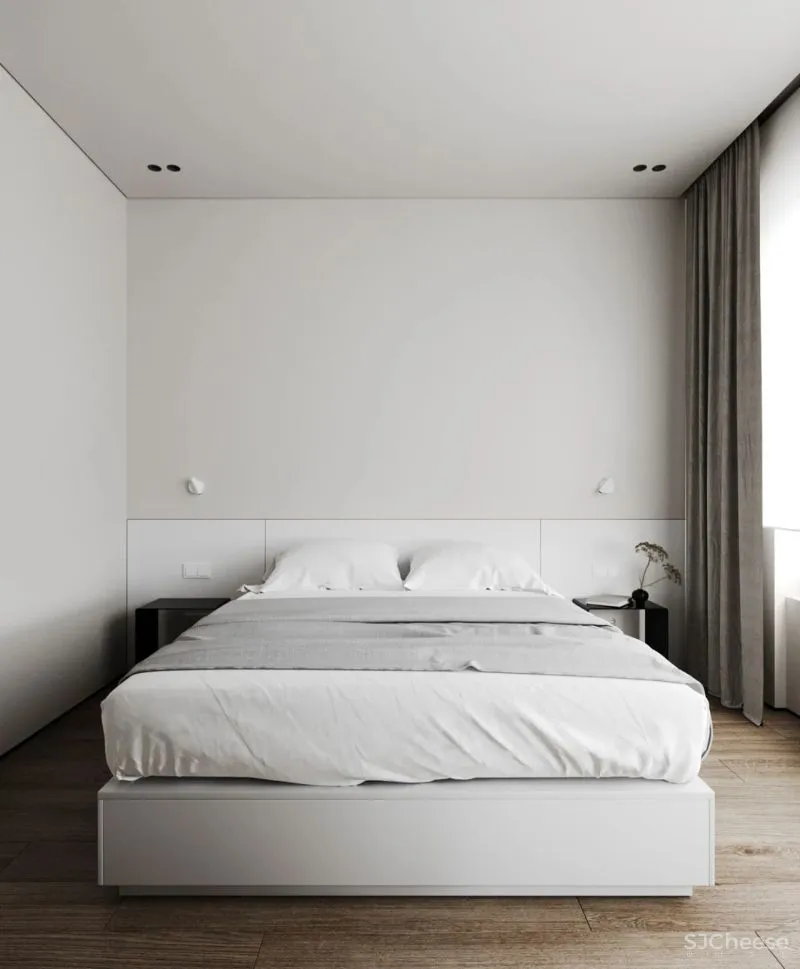 40㎡ 小公寓，客厅加个帘子做隔墙，一房能变两房用