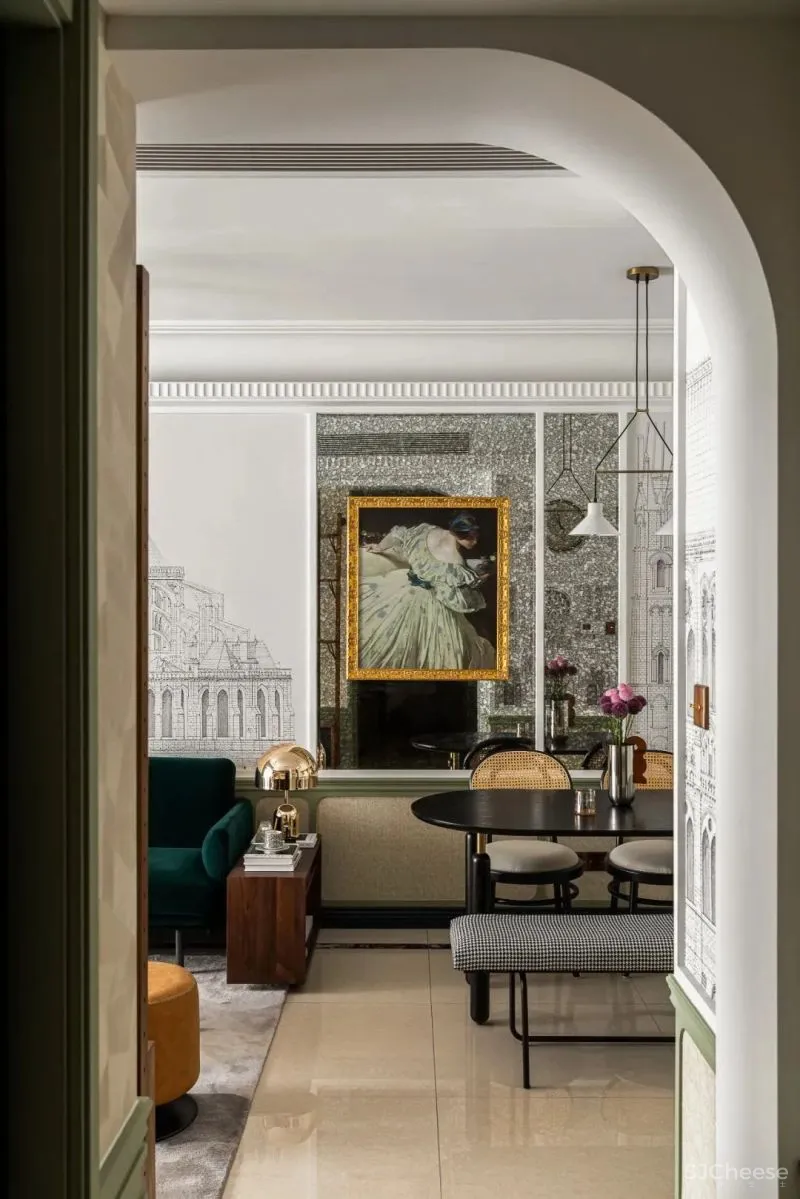 90㎡复古混搭浪漫精致室内设计