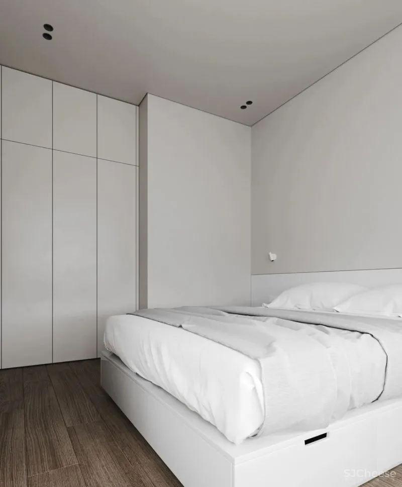 40㎡ 小公寓，客厅加个帘子做隔墙，一房能变两房用