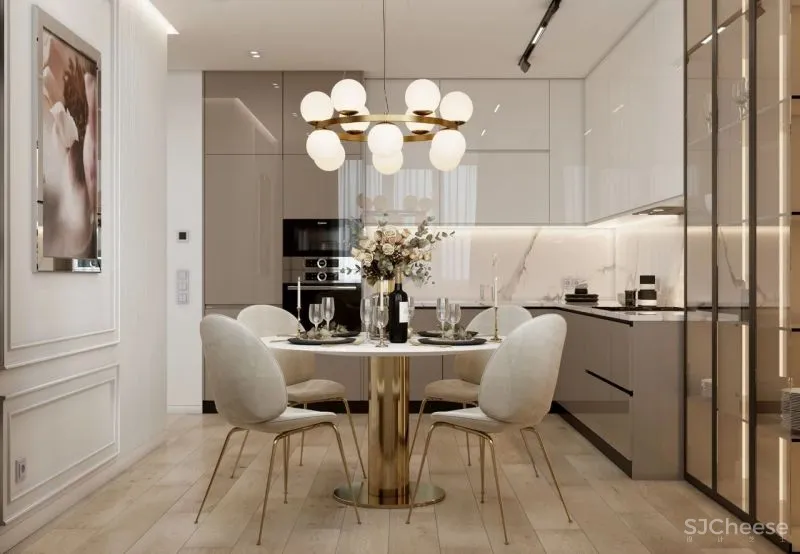 120m²私宅设计，黄铜与轻奢的邂逅