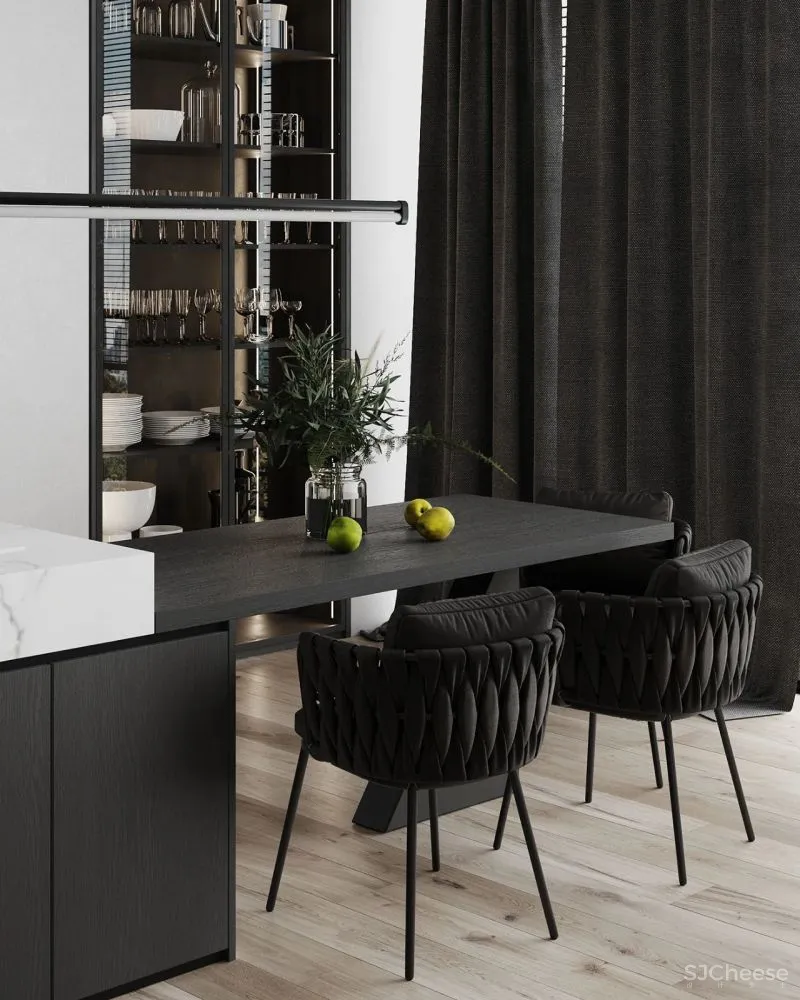 黑 白的色调组合,更能彰显高级感