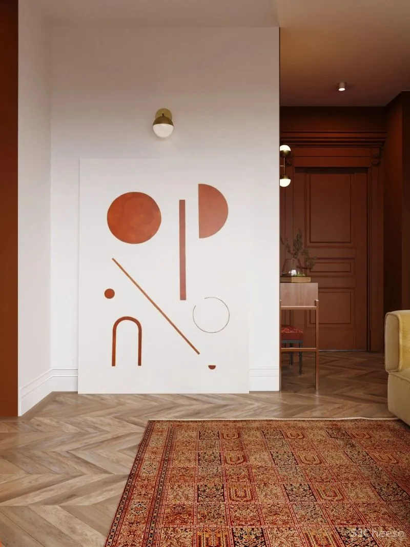 大户型下的浓郁枫叶红,留存满室的明朗光泽!