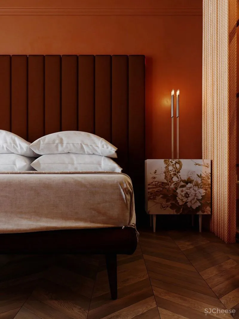 大户型下的浓郁枫叶红,留存满室的明朗光泽!