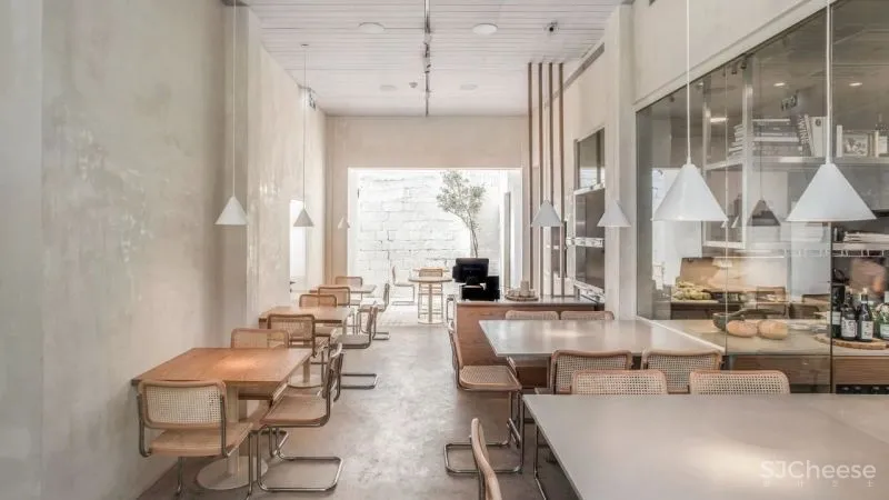 极简主义的OPA餐厅,手工制作的室内素食美食