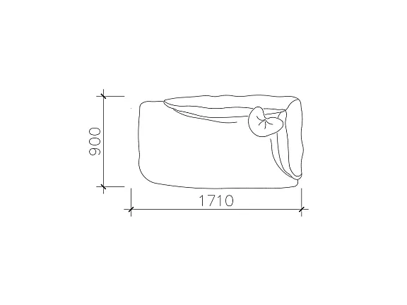 懒人沙发床L型靠背CAD图块