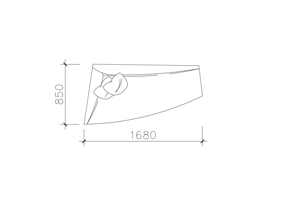 不规则长方形懒人沙发CAD图块