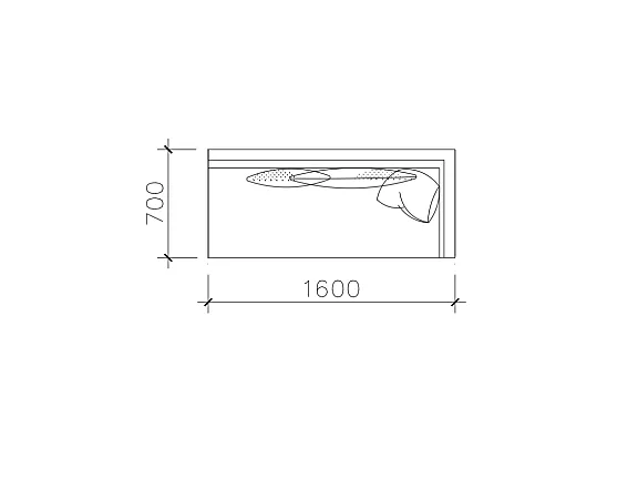 长方形L型靠背多人沙发CAD图块