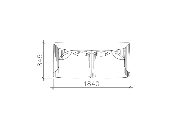双人沙发CAD图块