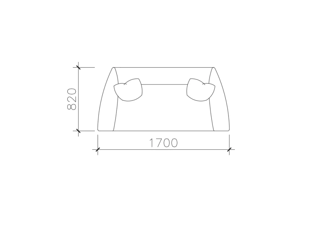 双人沙发带抱枕CAD图块