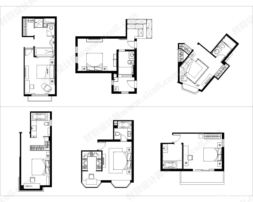 国内名师100套主卧平面布局格局CAD套图-方案图库丨DWG格式丨7.77MM