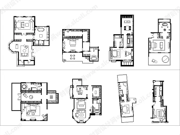 国内名师100套主卧平面布局格局CAD套图-方案图库丨DWG格式丨7.77MM