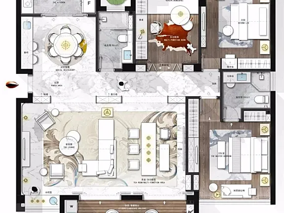 彩平彩立图壁纸布纹木纹大理石水纹金属皮革家具专用贴图+PS特效投影插件丨1.65G