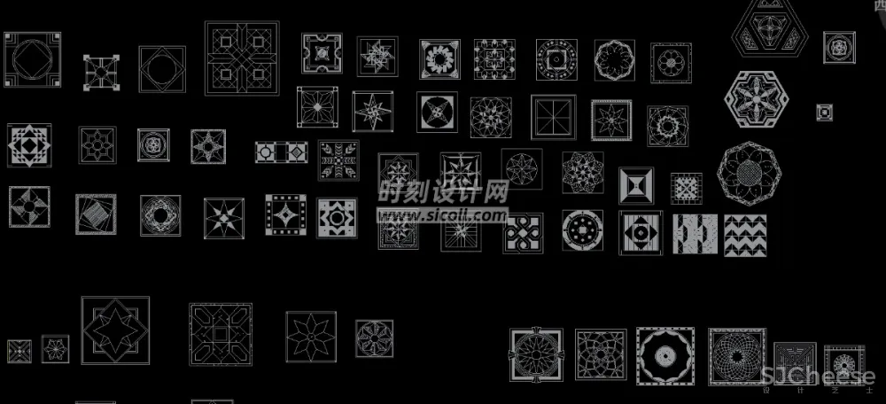CAD地面铺装拼花合集丨各类大理石材地砖拼花波打线线条......丨DWG格式丨1.1G