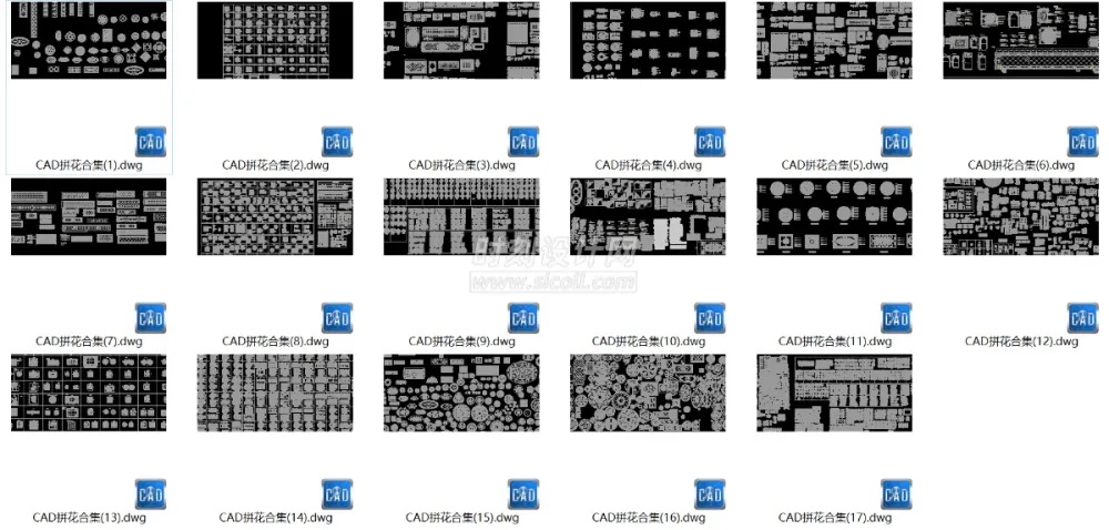 CAD地面铺装拼花合集丨各类大理石材地砖拼花波打线线条......丨DWG格式丨1.1G