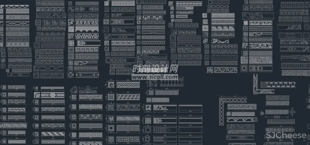 CAD地面铺装拼花合集丨各类大理石材地砖拼花波打线线条......丨DWG格式丨1.1G