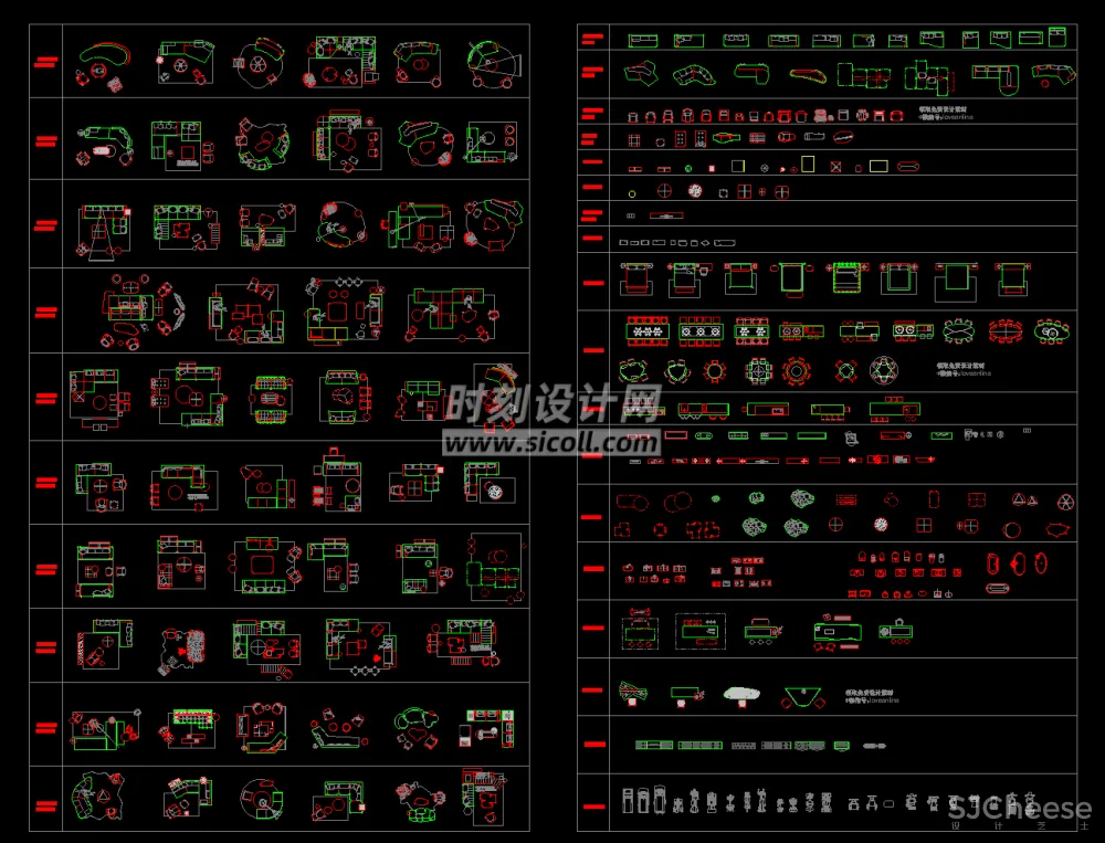最新网红CAD家具平面图库丨简约异形弧形组合沙发床餐桌健身器材丨5.02M