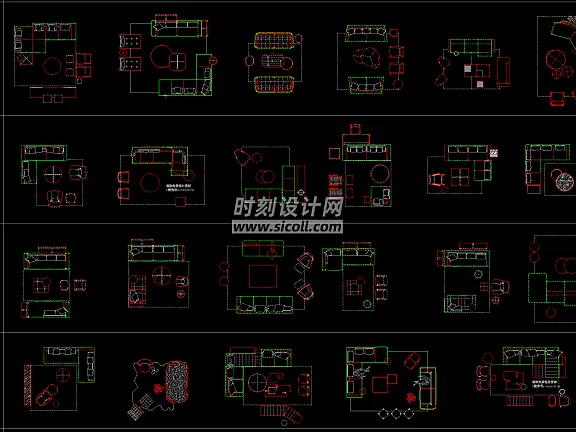 最新网红CAD家具平面图库丨简约异形弧形组合沙发床餐桌健身器材丨5.02M