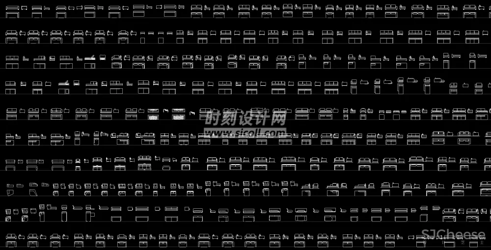 国外精选CAD平立面图库丨沙发+床具+椅具+桌柜+茶几CAD家具图块丨68M
