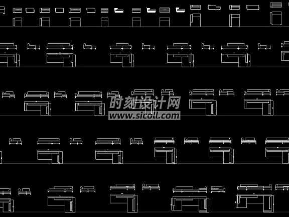 国外精选CAD平立面图库丨沙发+床具+椅具+桌柜+茶几CAD家具图块丨68M