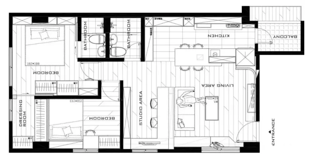 平面方案合集-家装公寓二居室平面方案布局图合集(790张)JPG丨 220M