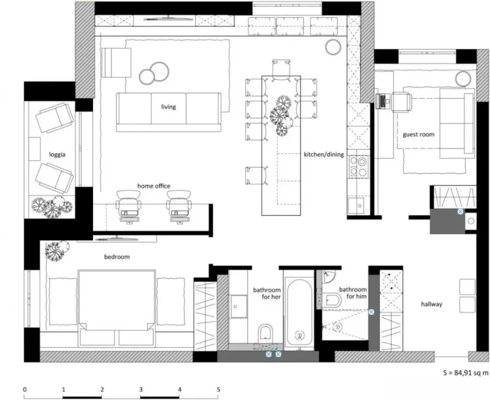 平面方案合集-家装公寓二居室平面方案布局图合集(790张)JPG丨 220M