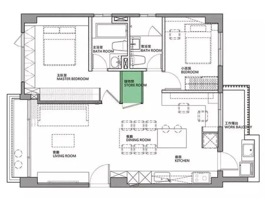 平面方案合集-家装公寓二居室平面方案布局图合集(790张)JPG丨 220M