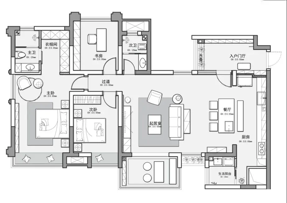 平面方案合集-家装公寓二居室平面方案布局图合集(790张)JPG丨 220M
