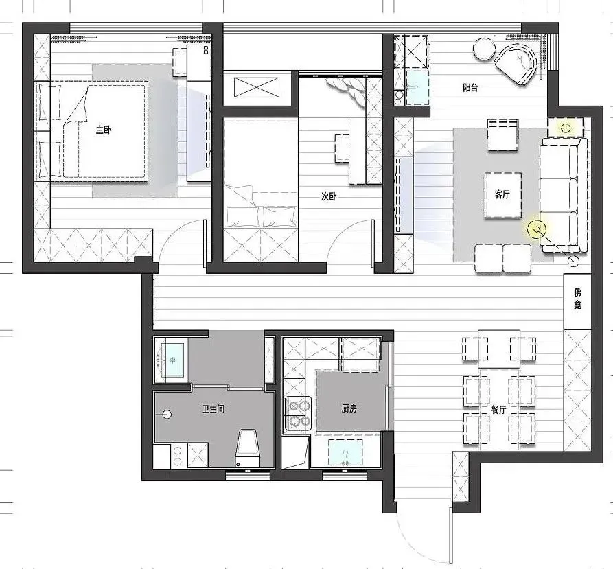 平面方案合集-家装公寓二居室平面方案布局图合集(790张)JPG丨 220M