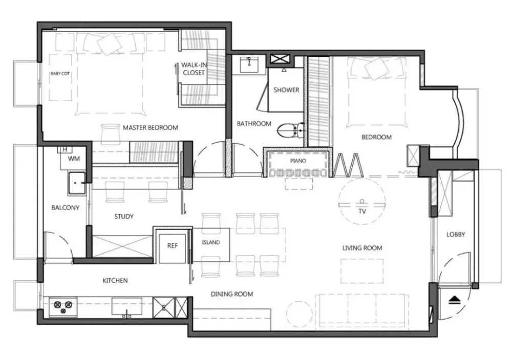 平面方案合集-家装公寓二居室平面方案布局图合集(790张)JPG丨 220M