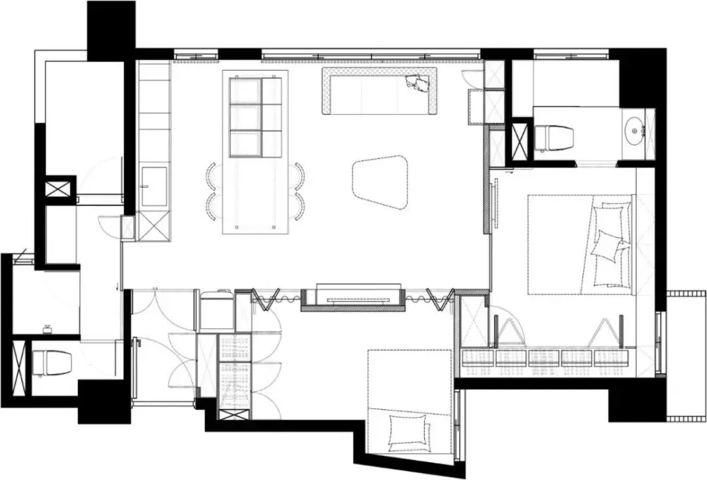 平面方案合集-家装公寓二居室平面方案布局图合集(790张)JPG丨 220M
