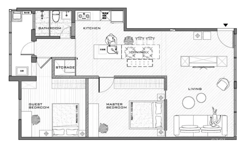平面方案合集-家装公寓二居室平面方案布局图合集(790张)JPG丨 220M