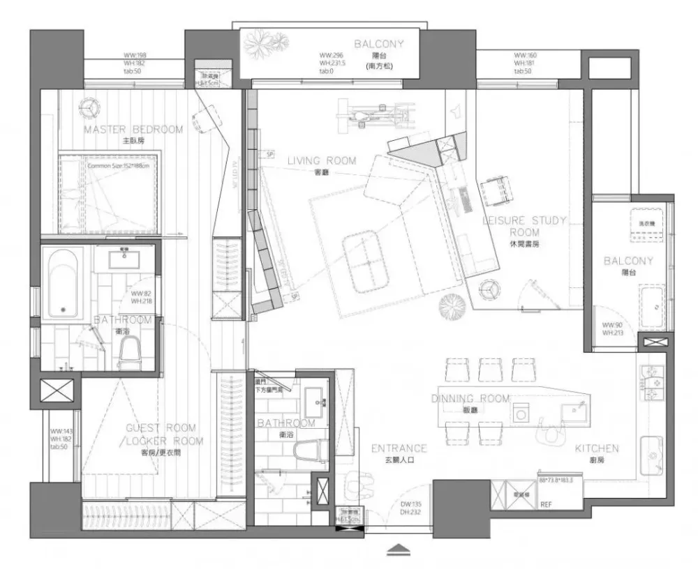 平面方案合集-家装公寓二居室平面方案布局图合集(790张)JPG丨 220M