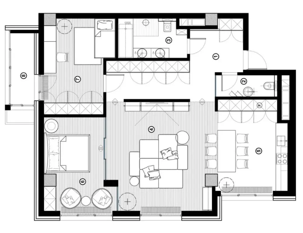 平面方案合集-家装公寓二居室平面方案布局图合集(790张)JPG丨 220M
