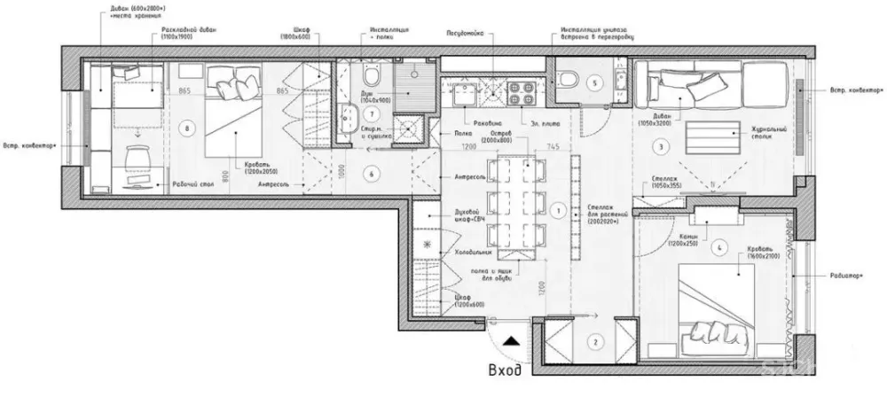 平面方案合集-家装公寓二居室平面方案布局图合集(790张)JPG丨 220M