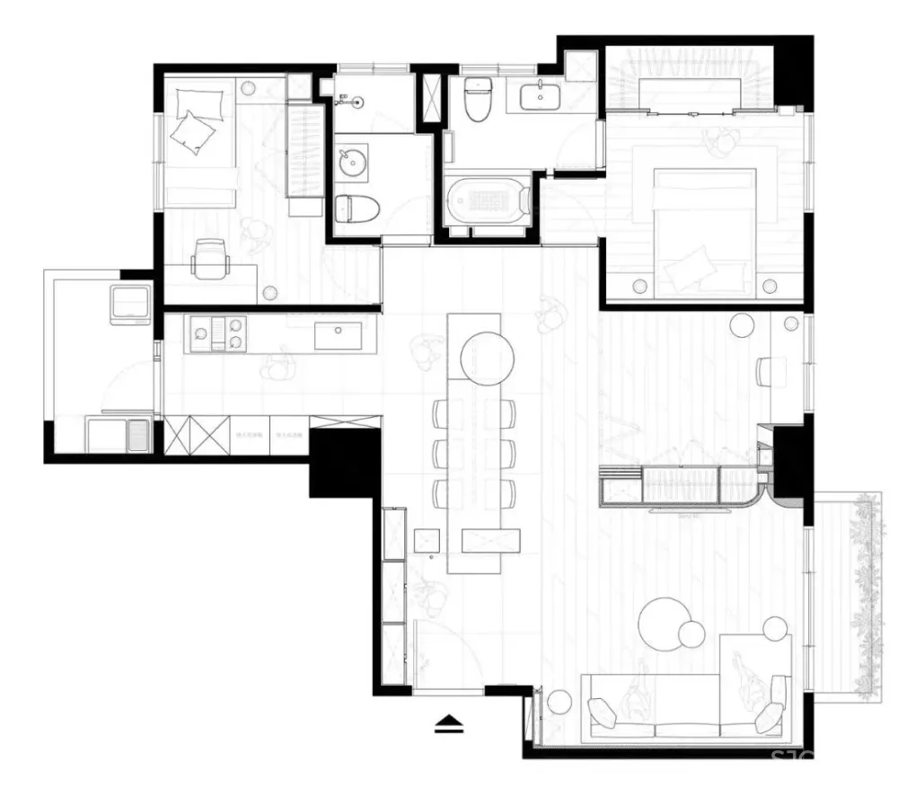 平面方案合集-家装公寓二居室平面方案布局图合集(790张)JPG丨 220M
