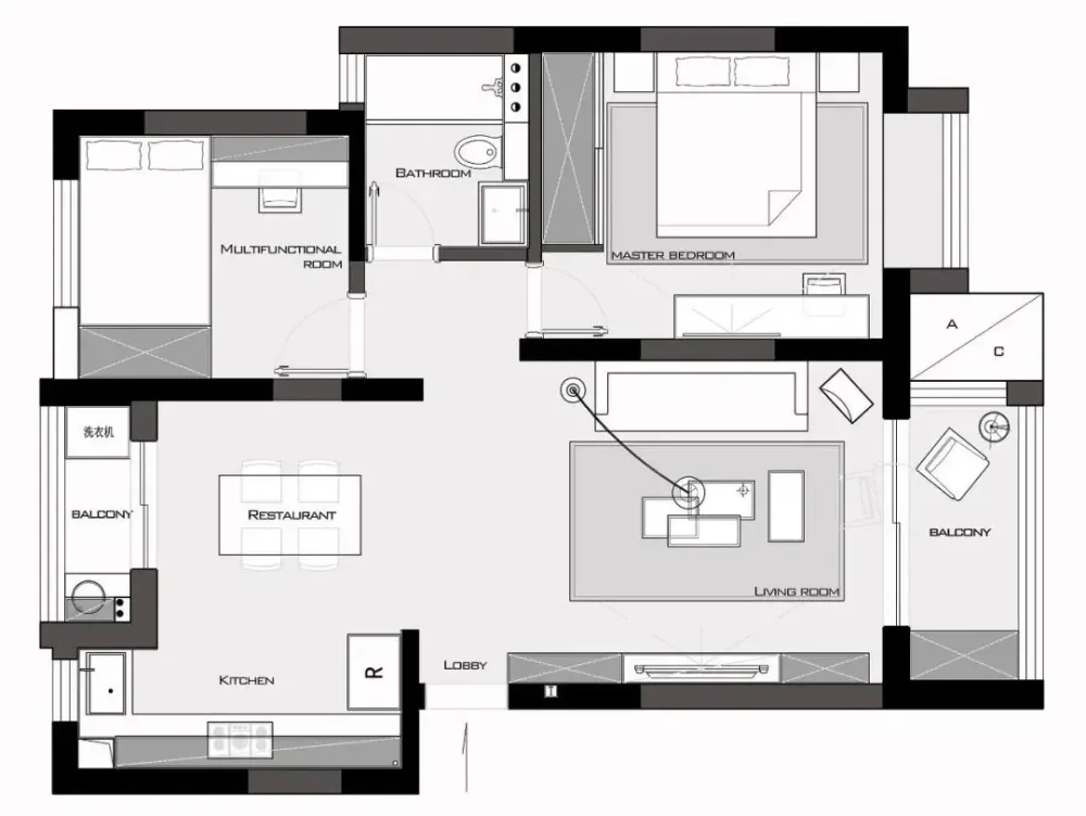 平面方案合集-家装公寓二居室平面方案布局图合集(790张)JPG丨 220M