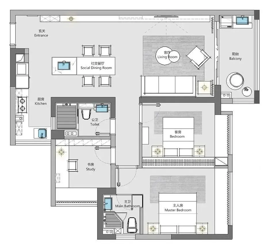 平面方案合集-家装公寓二居室平面方案布局图合集(790张)JPG丨 220M
