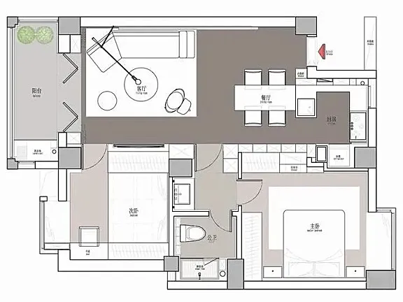 平面方案合集-家装公寓二居室平面方案布局图合集(790张)JPG丨 220M