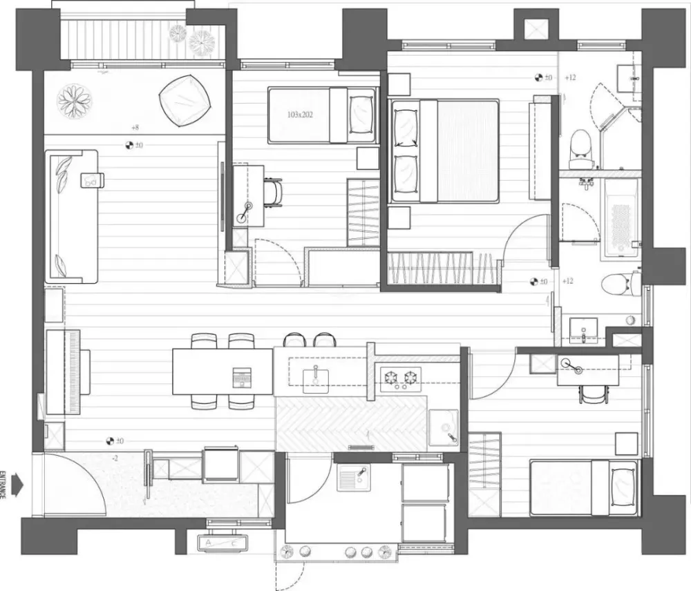 家装公寓三居室平面布局规划方案图合集丨670张JPG丨187M
