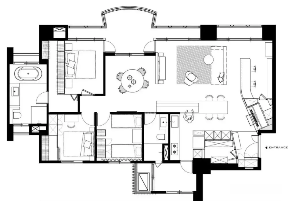 家装公寓三居室平面布局规划方案图合集丨670张JPG丨187M
